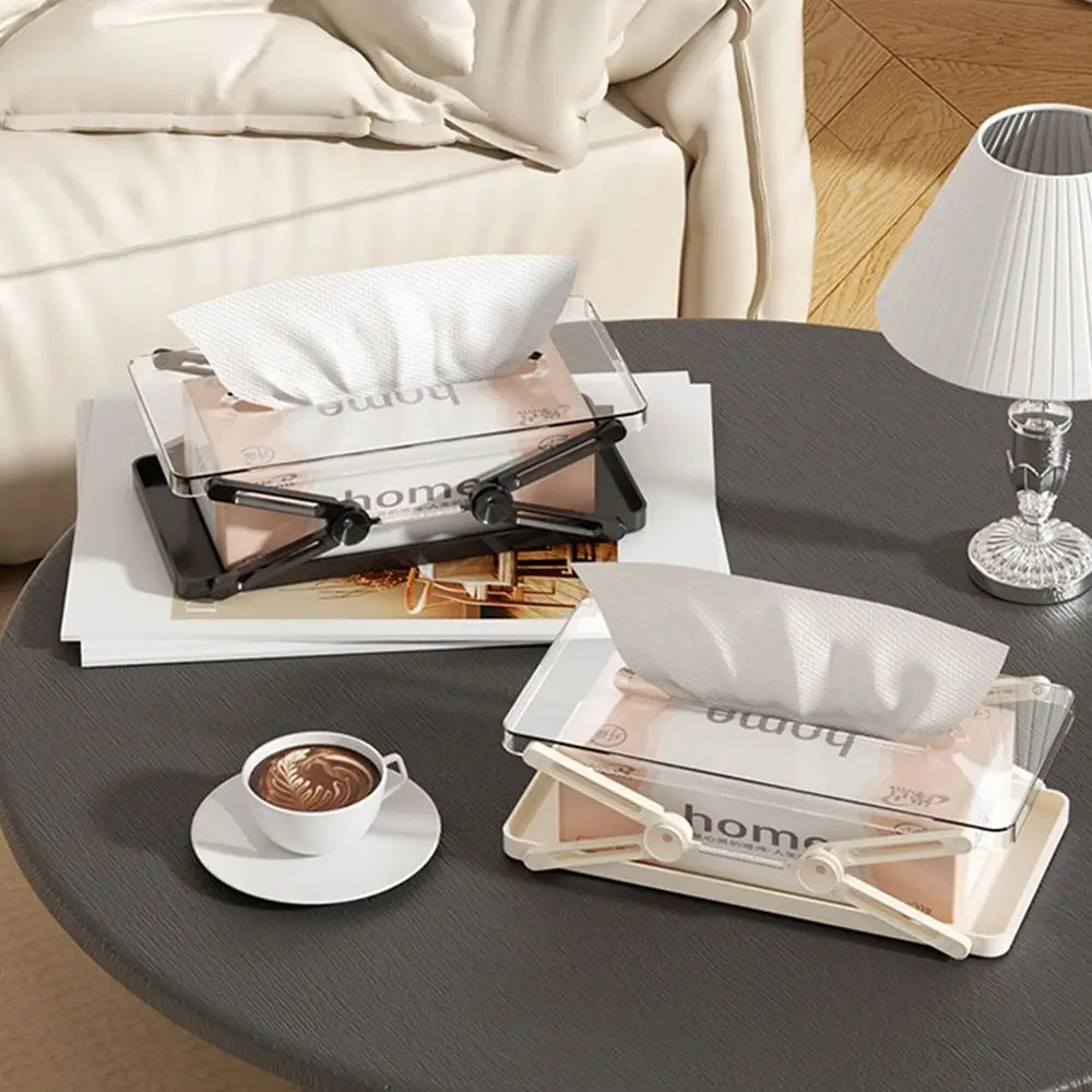 Gifts Liftable Spring-loaded Tissue Box Large-capacity Portable Tissue Storage Container Foldable Tissue Tool