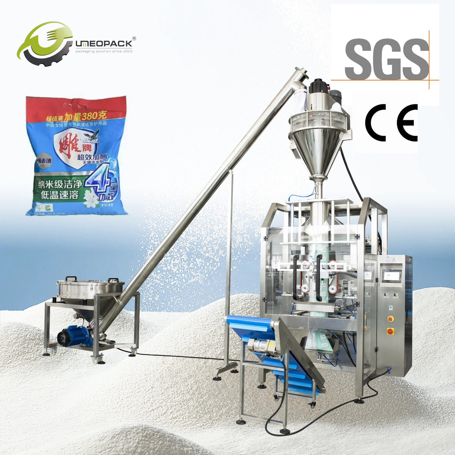 Factory Price Multi-function Auger Filler Measuring Sugar Powder Premixed Flour for Pancake Vertical Food Packaging Machine