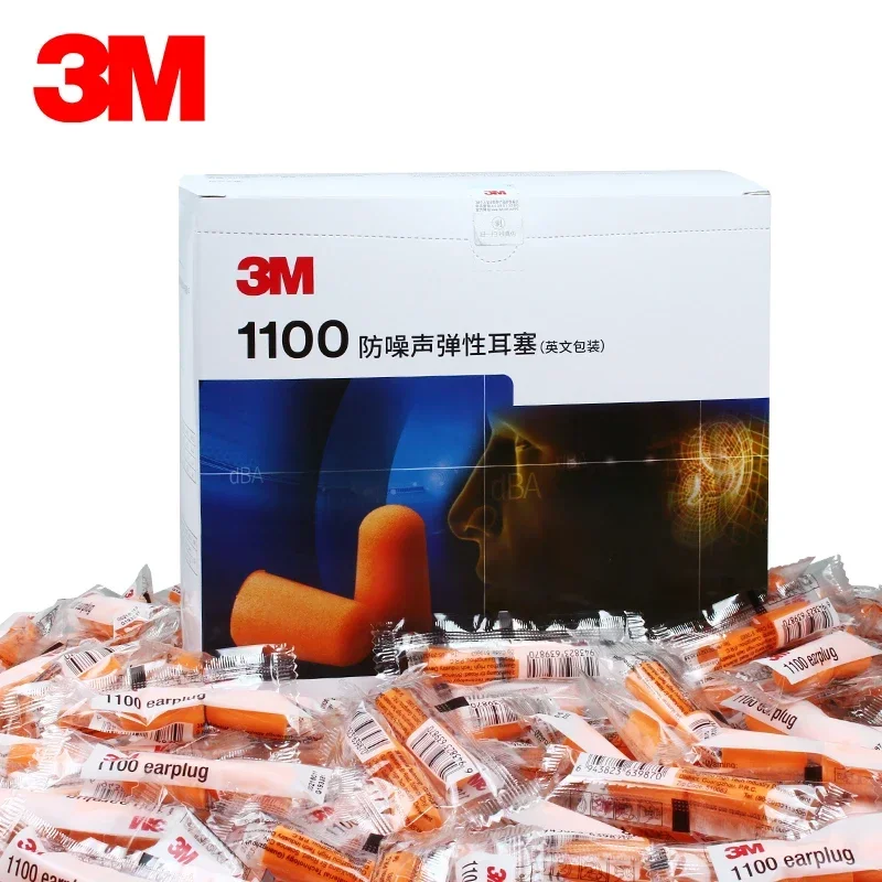 

3M 1100 Bullet Type Foam Earplugs Anti-noise Abatement Sleeping Ear plug Orange