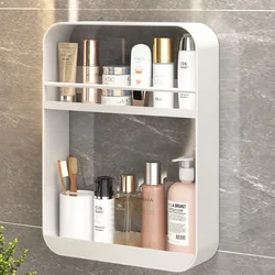 Multi-Layer Wall Shelf Punch-Free Kitchen Seasoning Bottle Storage Shelf Cosmetics Comb Rack Wall-Mounted Bathroom Storage Rack