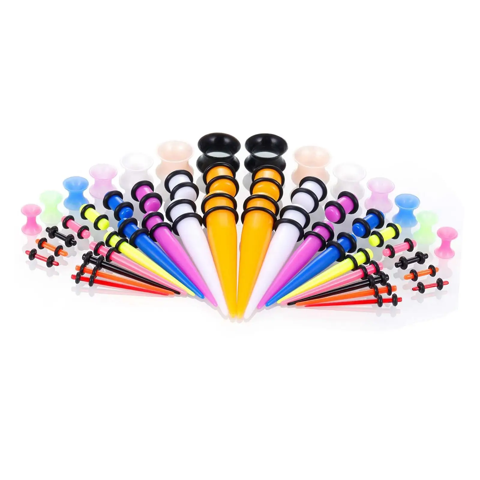 Assorted Ear Gauges Set - 50 Pieces of Acrylic Tapers and Plugs image 3