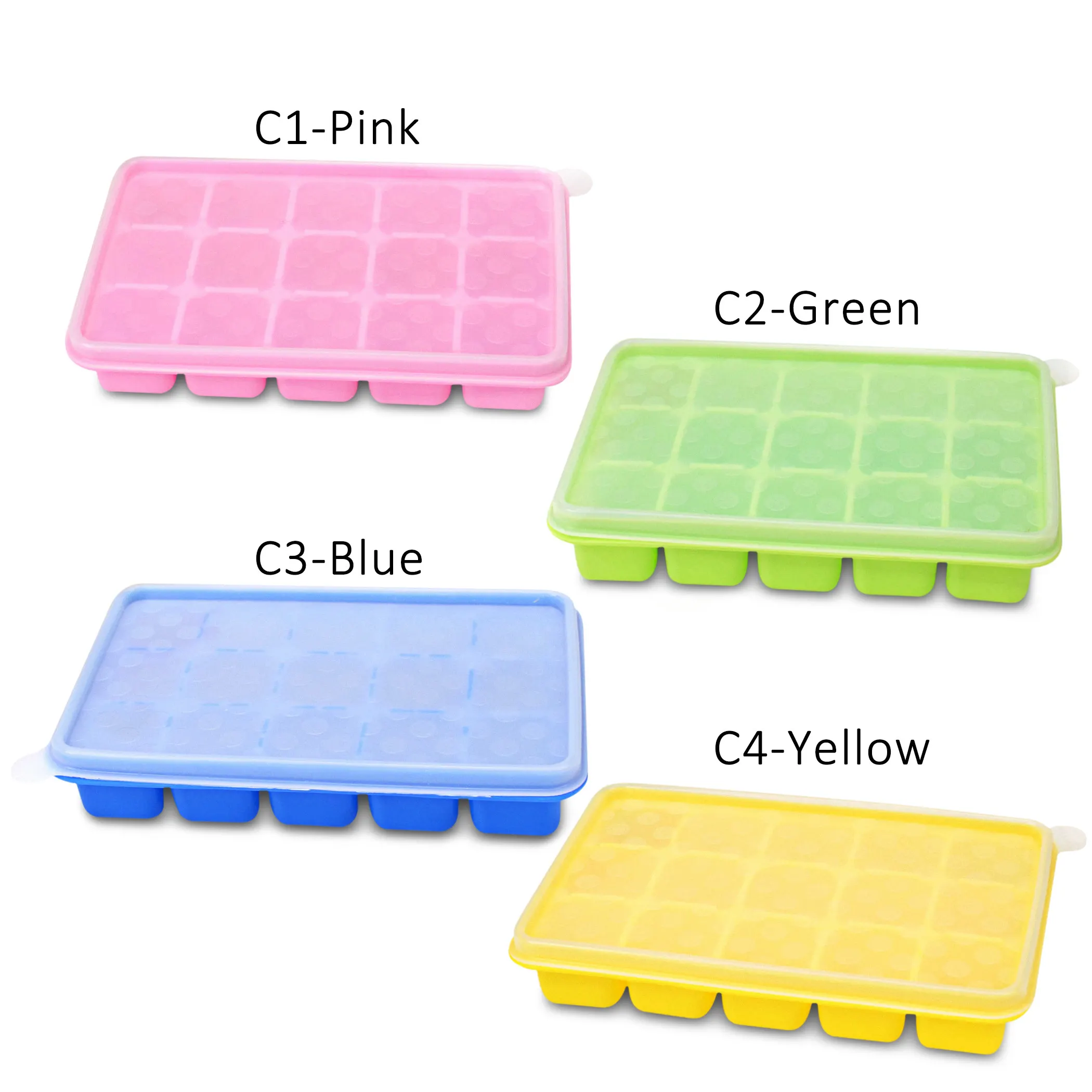 

Kinds 15 Grids Silicone Ice Cube Tray Molds Freeze Moulds for Wine Kitchen Bar