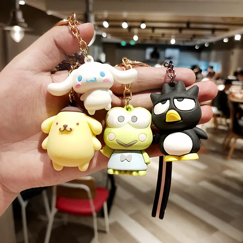 Hello Kitty Cinnamon Dog Anime Keychain Doll My Melody Key Chains Kuromi Small Pendant Sanrio Phone Bag Accessories Girls Gifts