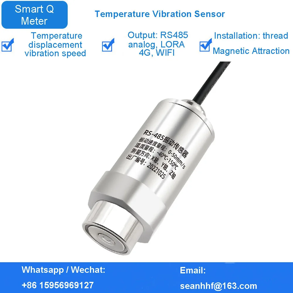 Monitoring of displacement vibration speed of high precision temperature vibration sensor of fan pump motor