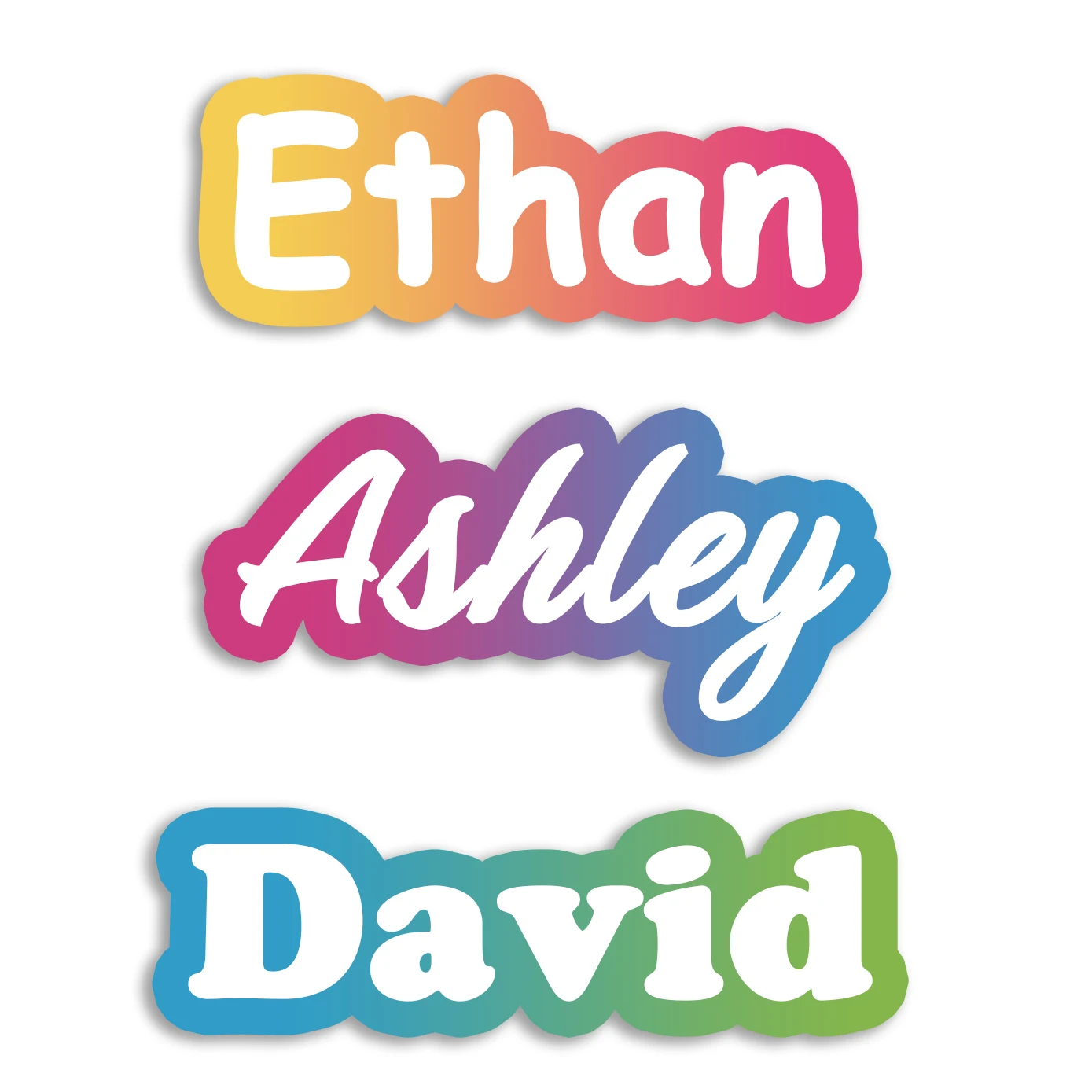 100Pcs Custom Name Gradient Stickers Macaron Gradient Color DIY Decorative Stickers Phone Case Notebook Water Cup Exclusive Personalized Creative Stickers