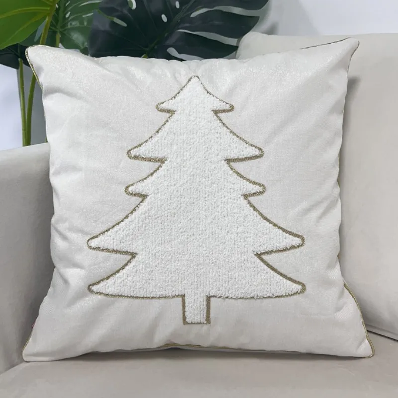 شجرة عيد الميلاد التطريز غطاء الوسادة السنة الجديدة وسادة للديكور القضية الفاخرة