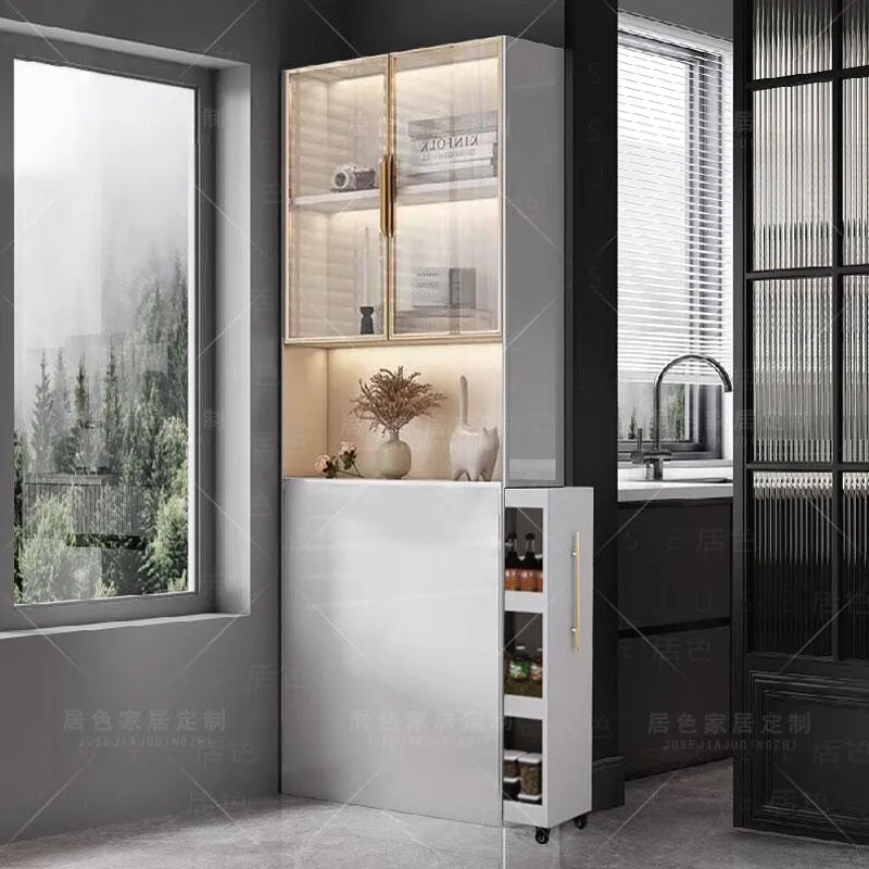 Ultra-thin dining Side pull-out  Kitchen side  Wall corner  Narrow Bookcase Bookshelf High cabinet