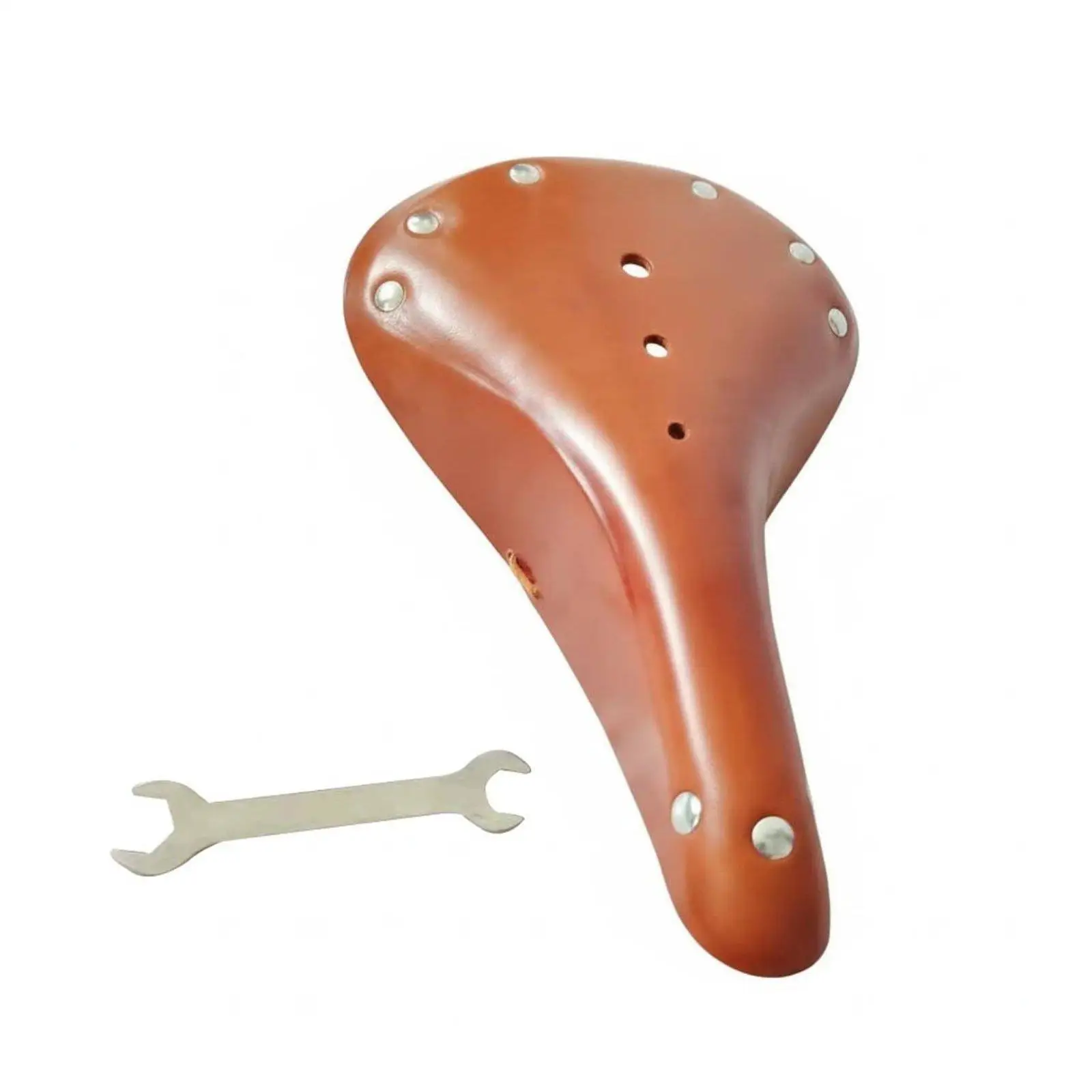 Timeless Cowhide Saddle Comfort Bicycle Seat Ergonomic Design Wide Cushion for Mountain Road Folding Bikes