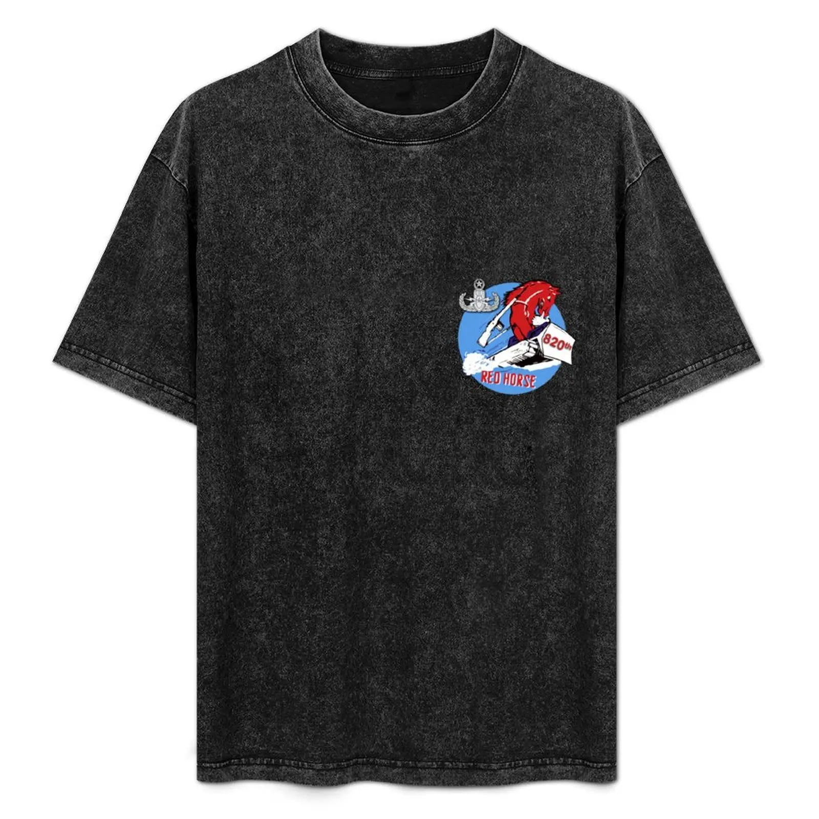 

AF 820th EOD Red Horse T-Shirt designer shirts plus size clothes graphics street wear t shirts for men cotton