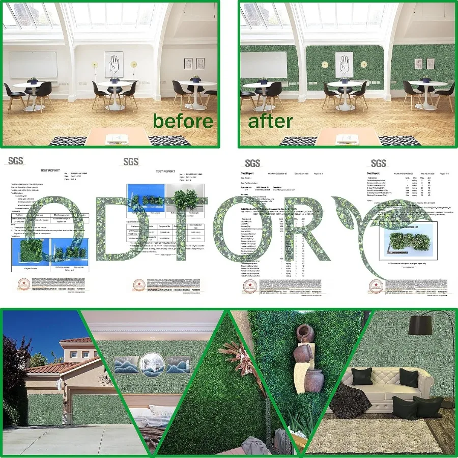 لفة خشب البقس الاصطناعي: 40 × 120 بوصة 33.5 قدم مربع UV Anti Faux Ivy Boxwood Hedge Leaf جدار عشب للفناء والشرفة والخصوصية والحديقة Bac