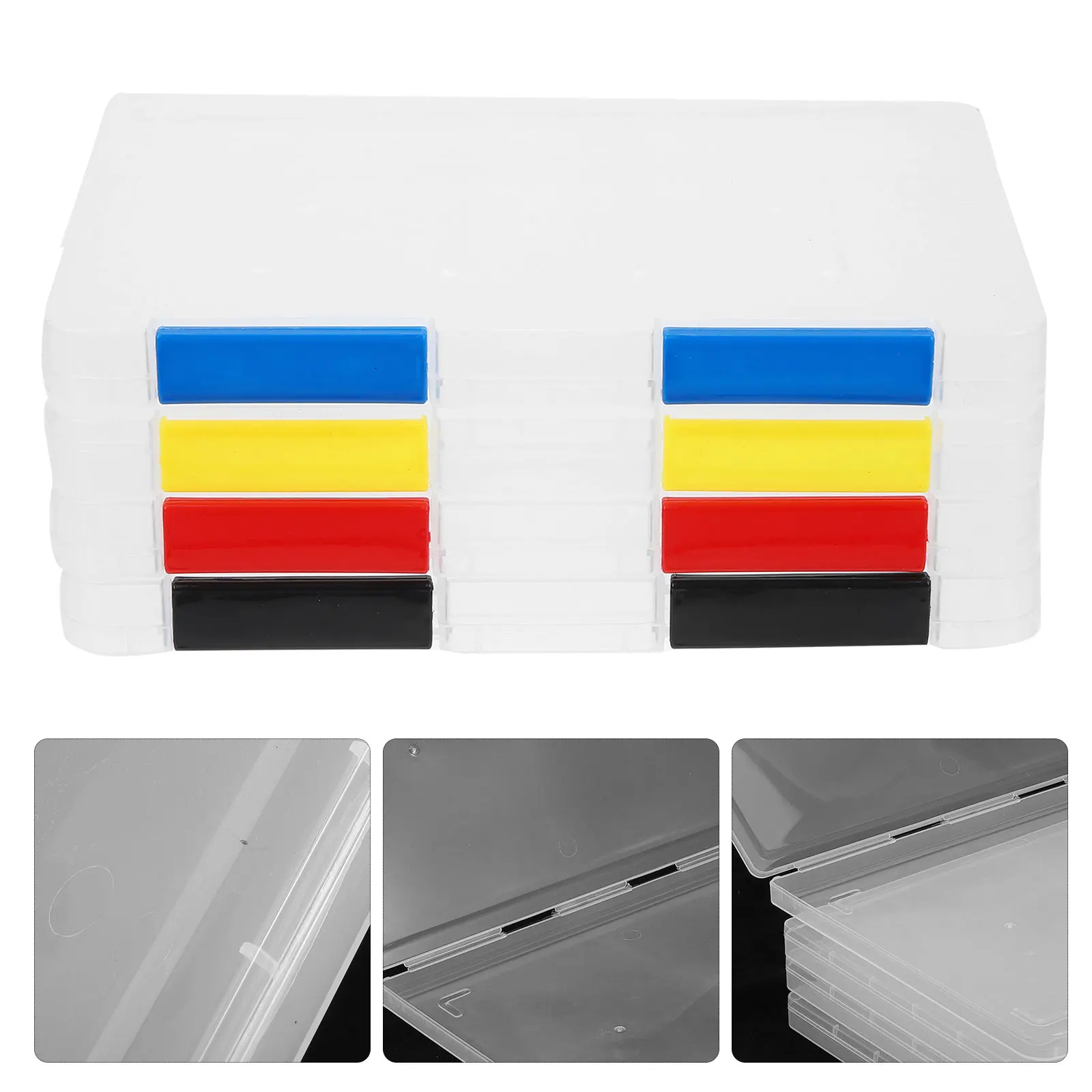 Picture 3: 4pcs File Box Clear Stackable Document Storage Organizer For Office Desktop Home Use Transparent File Container A5 Document