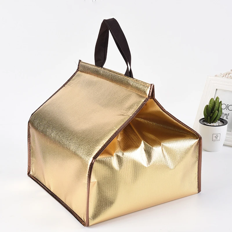 6-10 inch Insulated Lunch Bags Aluminum Foil Takeaway Bag Heat preservation Food Container Outdoor Keep Cooler