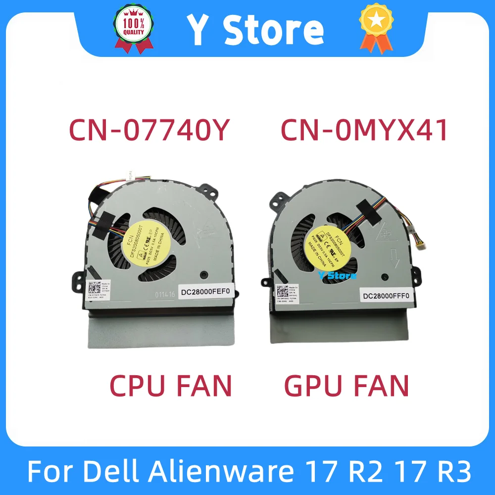 

Y Store New Original Laptop Heatsink For Dell Alienware 17 R2 17 R3 Cooling Fan 07740Y 0MYX41 7740Y MYX41 Fast Ship