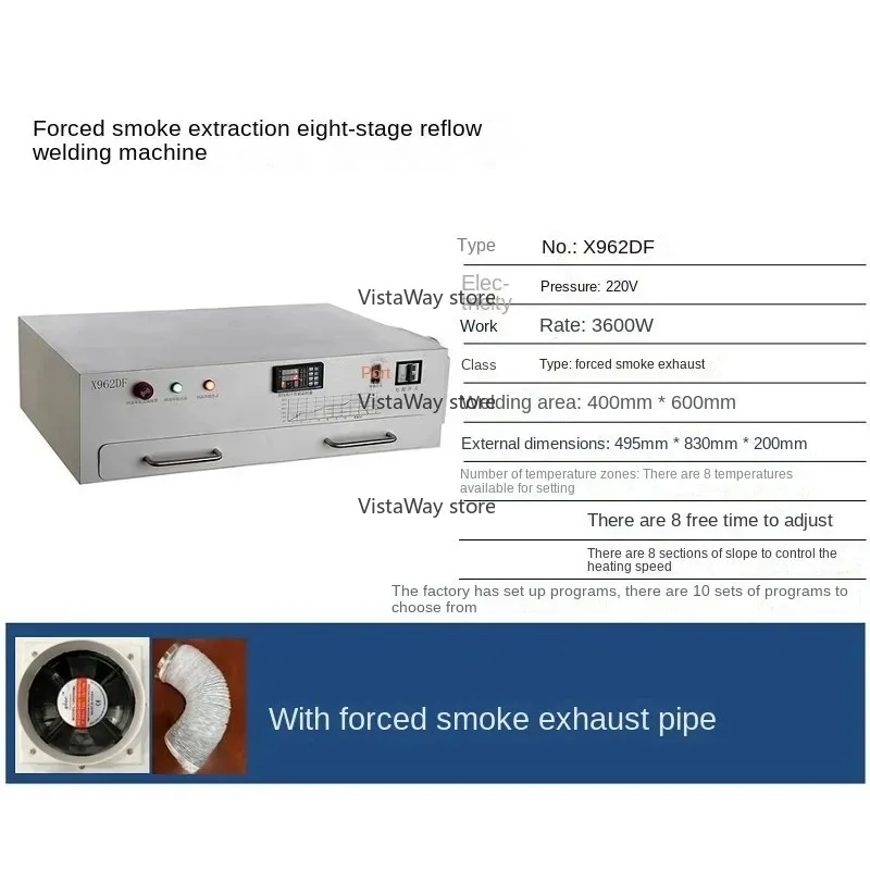Hot Sale Small Reflow Bench Curved Intelligent SMT SMT SMT Machine Precision Pumping PCB Smoke Exhaust Energy-saving Reflow