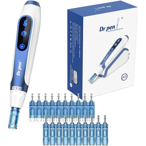 Dr.pen A11 Professional Microneedling Pen Wireless Derma Roller with 12 Replacement 0.25MM Cartridges
