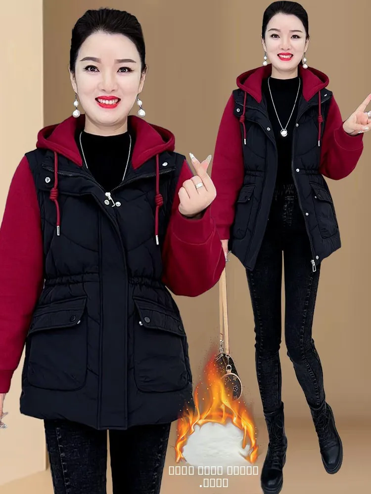 

Универсальная повседневная женская зимняя куртка из утепленного хлопка с капюшоном, новая модная теплая модель для города в корейском стиле...