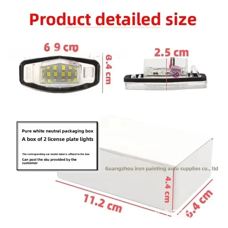 

2pcs Number Acura RL TSX RDX Accord City 4D Legend LED Light Bul Car 18 SMD White LED for License Plate Lamp