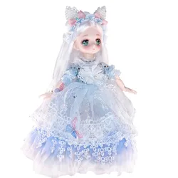 Attractive Anime Eyes 1/6 Bjd Byte Dolls for Kids Girls DIY Ball-jointed Comic Face Doll 30cm with Dresses Clothes Dress Up