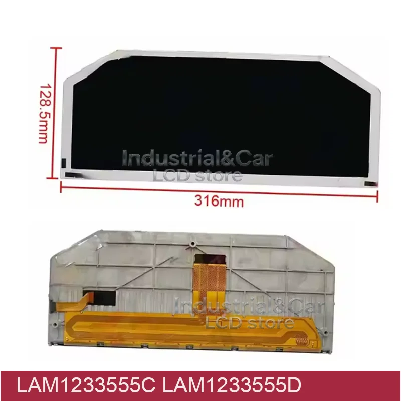 LAM1233555C LAM1233555D 12.3 Inch LCD Screen for Audi A3 A4 A5 A6 A7 A8 Q5 Q7 TT Series 15-20 Automotive Dashboard LCD Screen