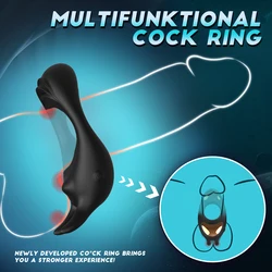 Silicone Penis Ring Vibrating Cock Ring Male Penis Massager Intense Stimulation  Delayed Ejaculation Dick Vibrator For Couples