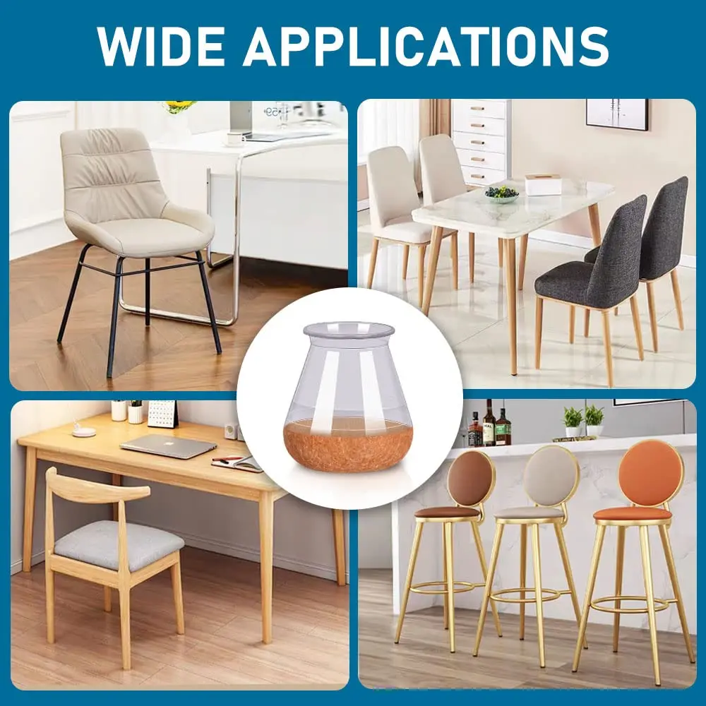 24 قطعة من واقيات أرضية أرجل الكرسي للأرضيات الصلبة، أغطية كراسي من السيليكون تغطي وسادات الأثاث المتزلجون مع قاعدة لباد ملفوفة #5