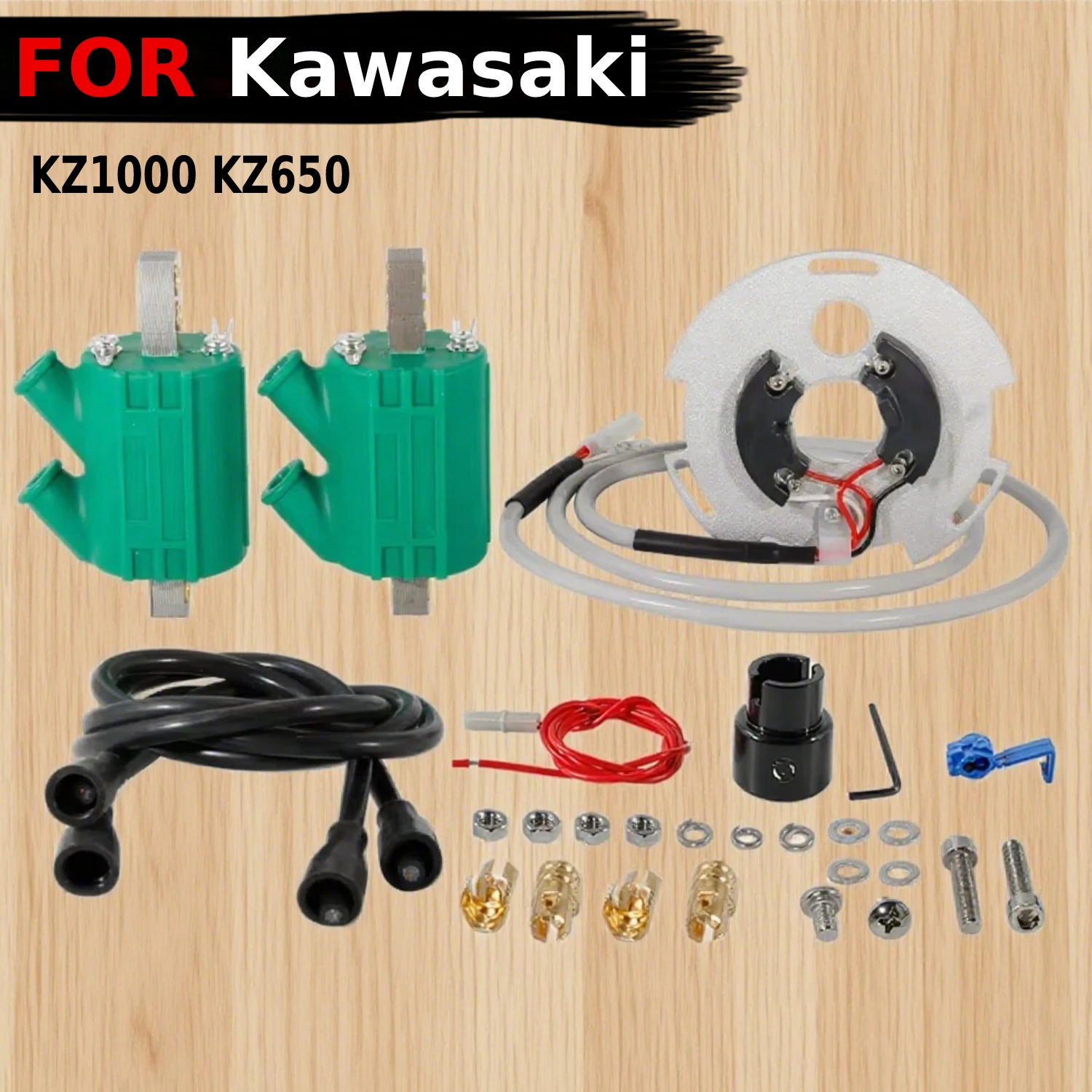 

Fit for Kawasaki KZ650 B1 B2 B3 B2A D1 D2 D1A SR CSR C1-C3 LTD KZ1000 B4 Motorcycle Dual Fire Ignition Coil Sensor Assembly Kit