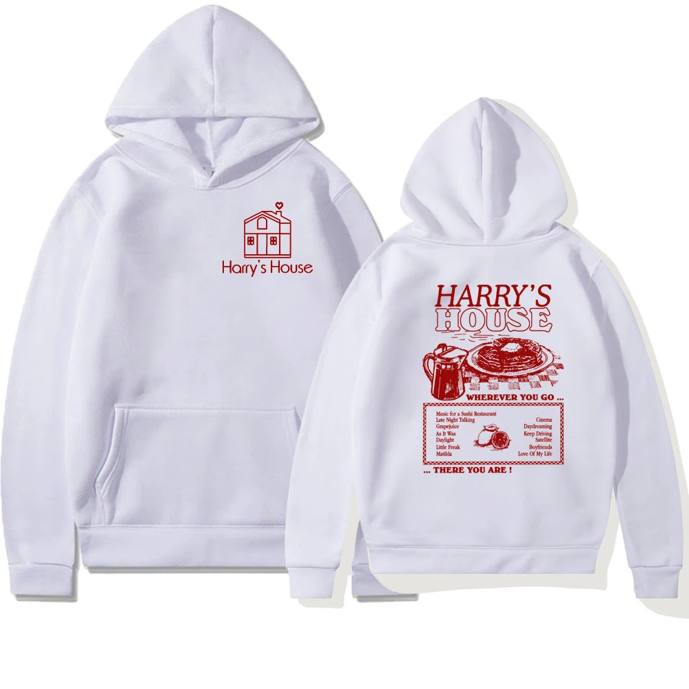 Vintage Harry\'s House Hoodie Double Side Print Harry\'s House Track List Pullover Harry\'s Home  As It Was Hoodie HS Tpwk Hoodies