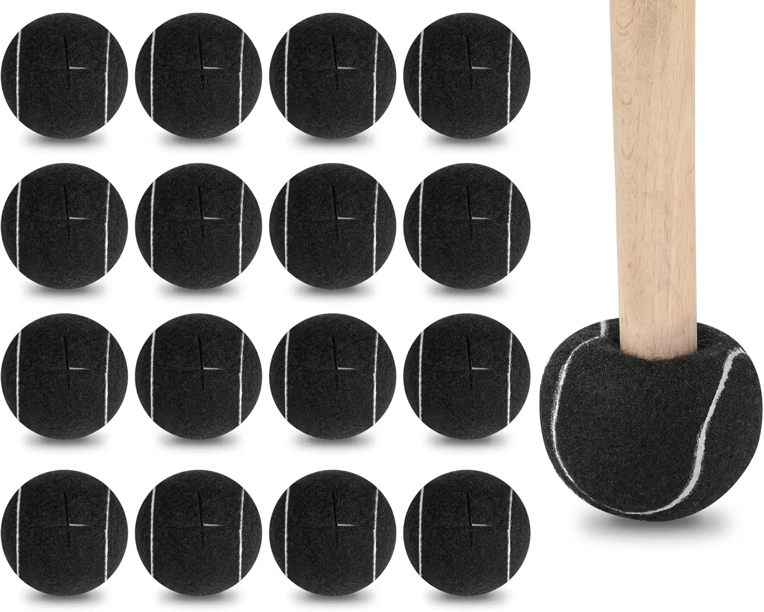 

100 Pcs Precut Tennis Balls for Furniture Legs - Floor Protection Covers, Noise Reduction, Black