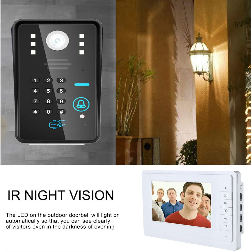 video intercom for home video door phone system RFID password unlock 1000TVL doorbell camera door access control for apartment