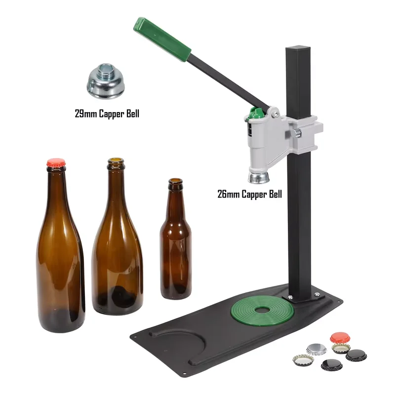 Manual Bottle Capper 26mm & 29mm Crown Capper, Heavy Duty Metal Easy Action Bench Bottle Capper for Home Brewing