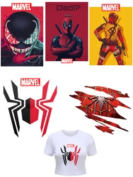 Disney Marvel Universe Iron on patches Deadpool spiderman logo custom patch DIY children Sticker on clothes