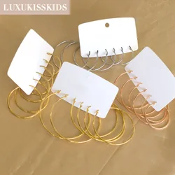 LUXUKISSKIDS серьги 10/20/30/35/45/50/70MM Large Hoop Earrings For Woman/Men Stainless Steel Wholesale Small Round Clips Jewelry