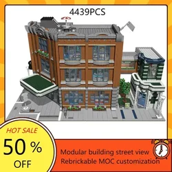 HOSPITAL Corner Garage Modular MOC Creative street view Model Building Blocks Architecture Education Assembly Model Toys Gifts