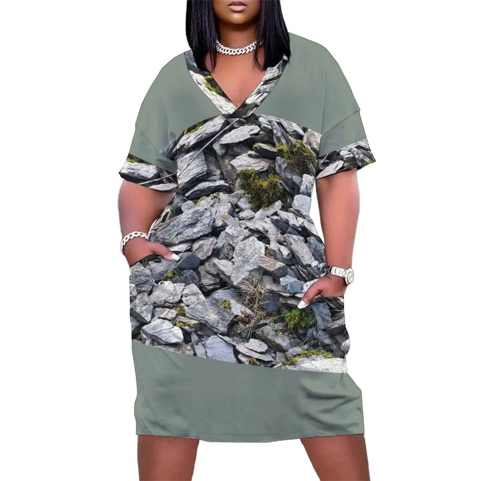 

Slate Loose Pocket Dress chic and elegant woman dress dress women summer 2025 clothing women summer 2025 Summer skirt