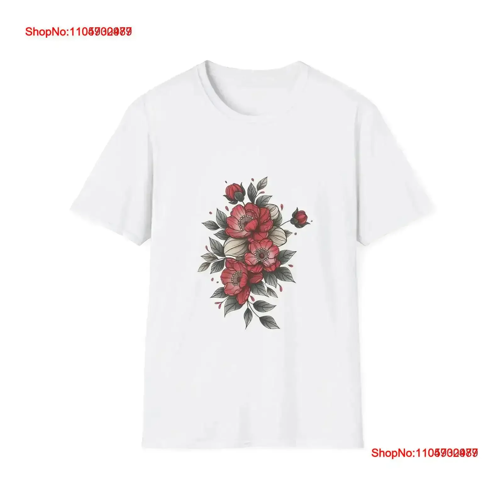 Flower T Shirt Nature Floral Spring Botanical Top Wild Meadow Trendy Gardener vintage Washed homme Slightly Casual Stretched