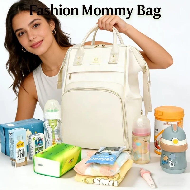 Fashion Mommy Bag Multi-functiona Lightweight Portable Large-capacity Baby Backpack Female Mommy Outting Bag Mummy Bag Travel