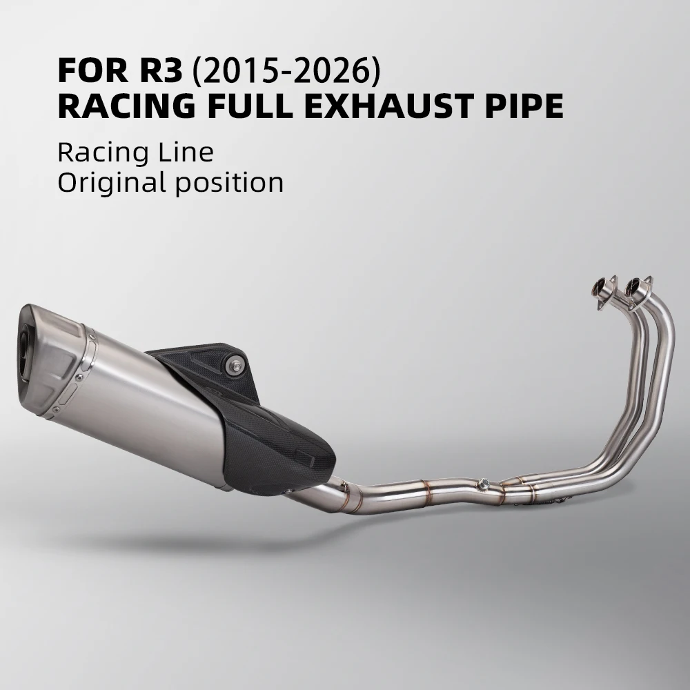 

R3 Exhaust System For Yamaha R25 MT03 MT25 2015-2026 Motorcycle Exhausts Pipe Street Bike Headers Tube R1 Muffler with DB Killer