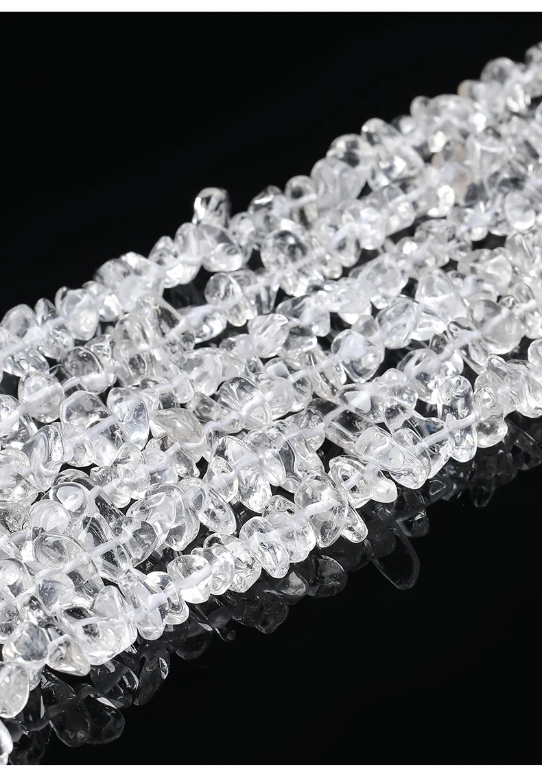 5-8mm Naturstein 40/80cm Unregelmäßige Bergquarz-Perlen Kiesperlen Freiform-Chips Schmuckherstellung DIY Armband Halskette Zubehör – Detail 4