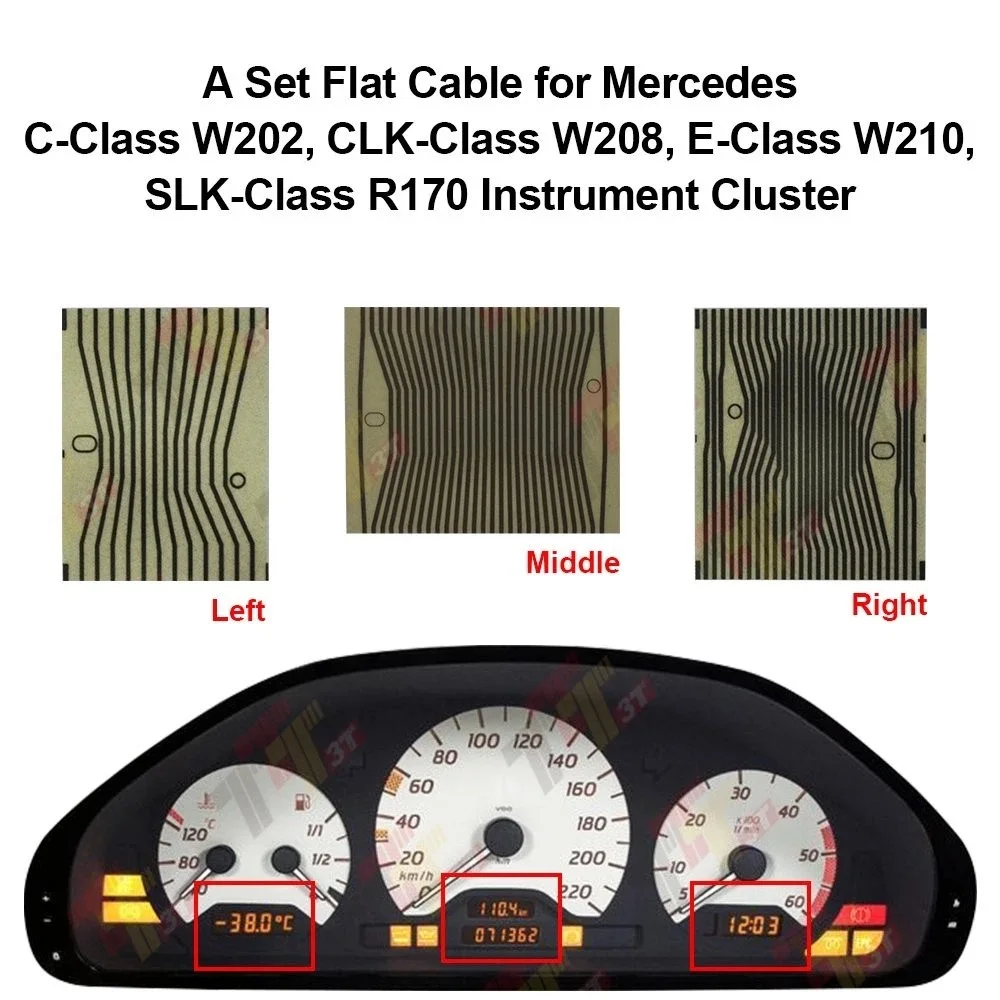 

1 Set Instrument Pixel LCD Display Ribbon Cable FOR Mercedes Benz E W210 W202