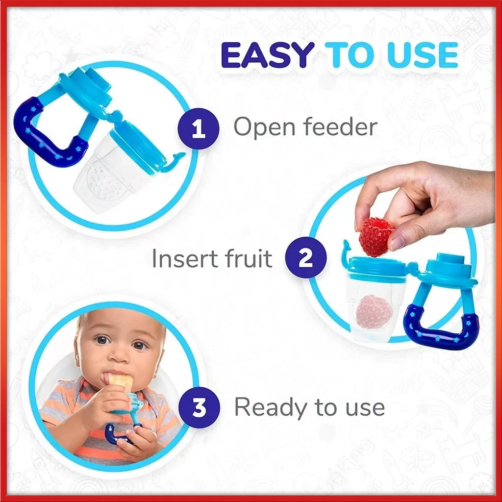 Baby Fruit Eating Supplement Photography Accessories Food Grade Silicone Teether Baby Puree Bag Teething Stick