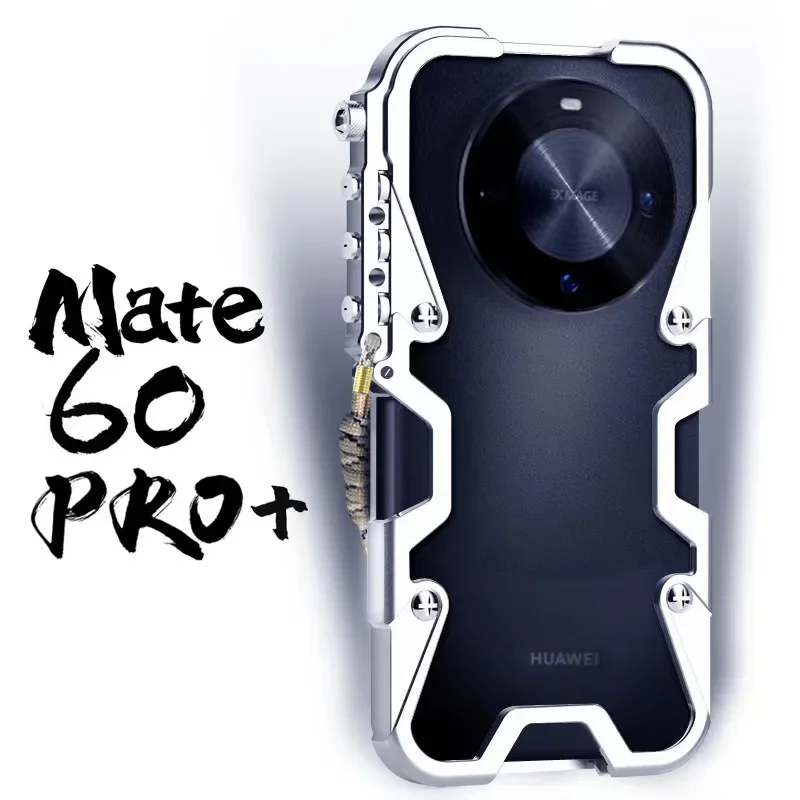 

Original Luxury Armor Metal Aluminum Phone Cases For Huawei Mate 60 Pro Plus 60 Cover Mechanical Purely Handmade Cool Shell Case