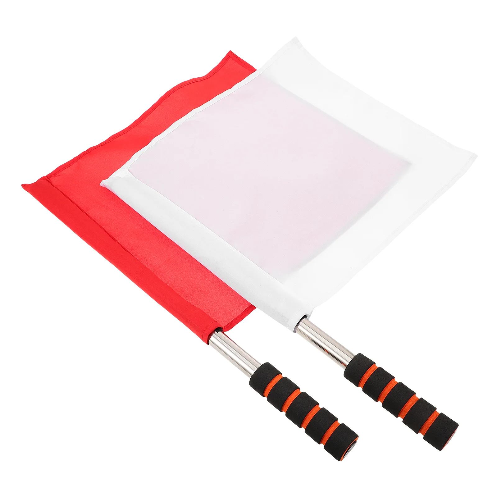 

2 Pcs Traffic Safety Flag Handheld Referee Border Fan Signal Flags Football Emblems