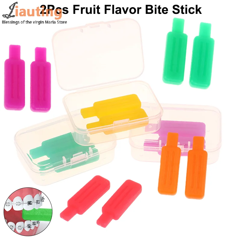 

2Pcs Fruit Flavor Teeth Aligner Chewies Dental Tooth Reusable Tray Seaters Silicone Invisible Retainer Oral Hygiene Care Tools