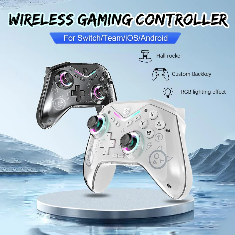 

RGB Wireless Game Console Hall Joystick Controller Programmable Gamepad Hall Joystick Supports Switch/Steam /IOS/Android/PC/TV