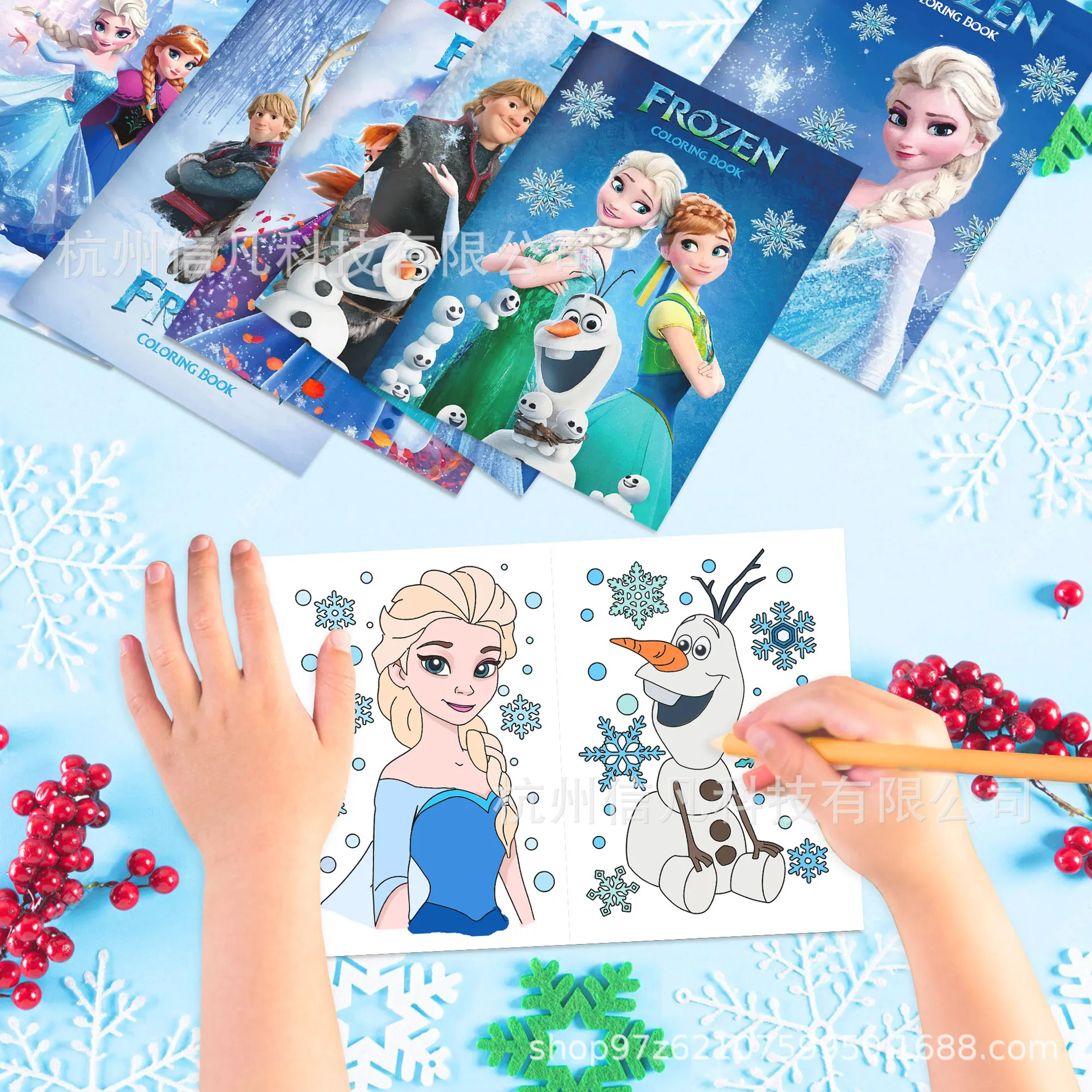 หนังสือระบายสีการ์ตูนดิสนีย์โฟรเซ่นเอลซ่า 1 เล่ม ของเล่นตัวต่อสำหรับเด็ก