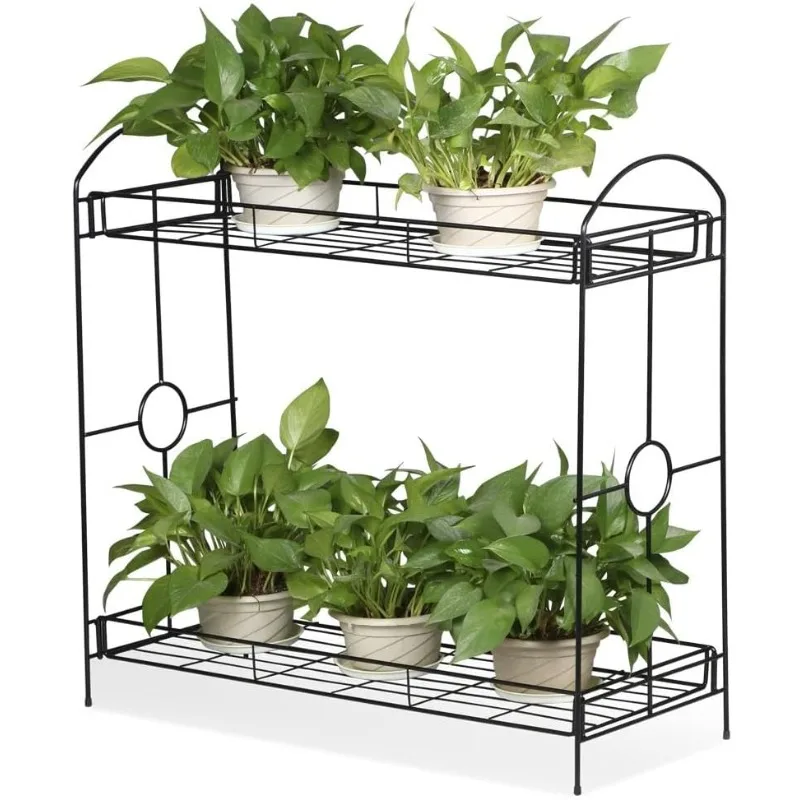 

2 Tier Metal Plant Stand for Outdoor/Indoor, Plant Display Rack Flower Pot Stand Shelf for Home Garden Backyard Patio