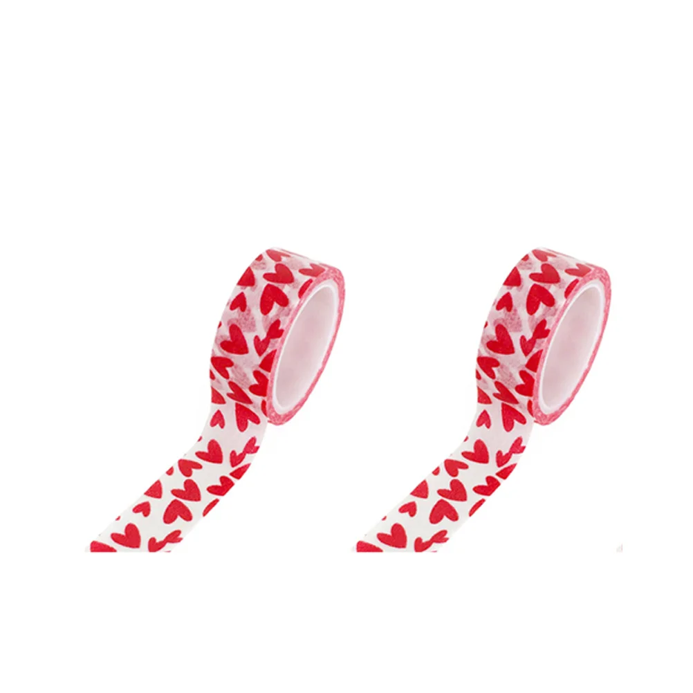 

6Pcs Love Design Paper Tape Vibrant Colors Safe Material for Arts Crafts DIY Projects Gift Packaging Decorative Sticker Roll Set