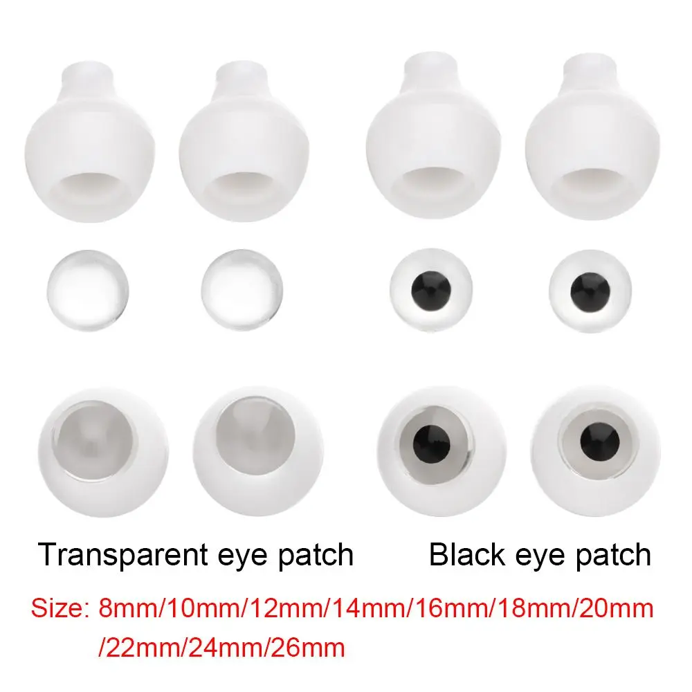1Set New Accessories DIY Acrylic Doll Eyes Eyeball Toy Sticking Mud Clay Transparent&Black Eye Patch