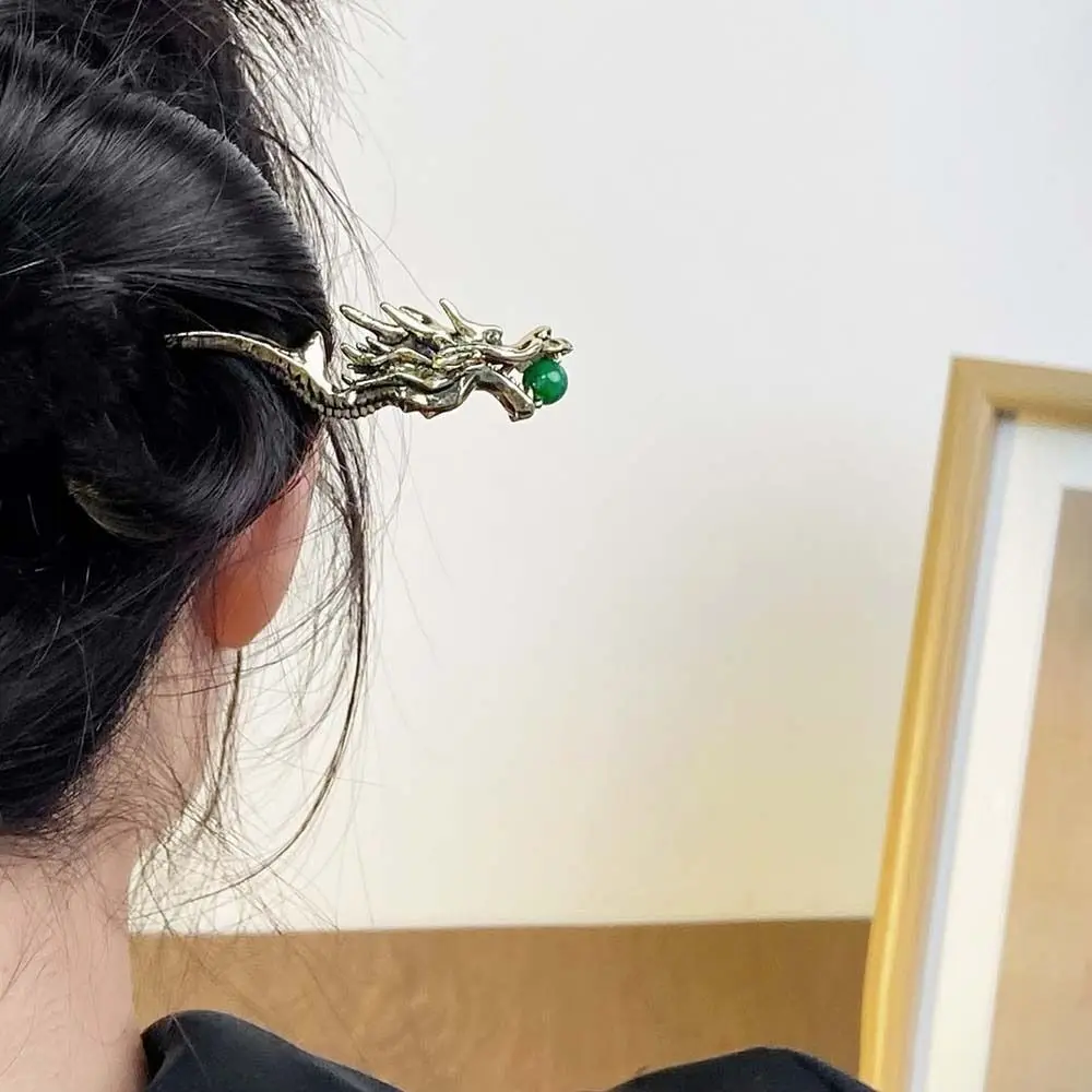 

Sweet Beaded Dragon Hair Stick Wave Shape Headwear Hanfu Tassel Hairpin New Year Hair Accessories Chinese Style Hair Clip Party