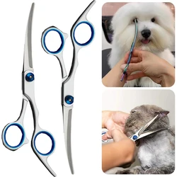 Professional Dog Grooming Scissors With Safety Round Tips,Heavy Duty Titanium Stainless Steel Up-Curved Pet Grooming Scissors